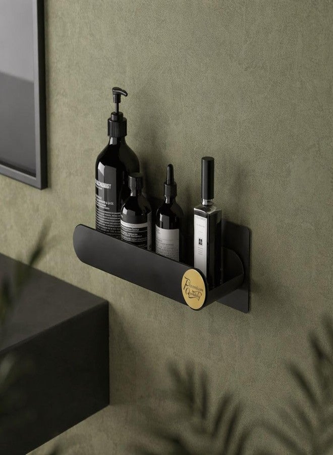 RIOMAX Pack of 4 Bathroom Shelf for Wall, Self-Adhesive Bathroom Organiser, Wall Mounted Shelf, Kitchen Storage Racks, Soap Holder (Plastic, 2 Bathroom Shelves+ 2 Soap Holders) (Black) - Image 3